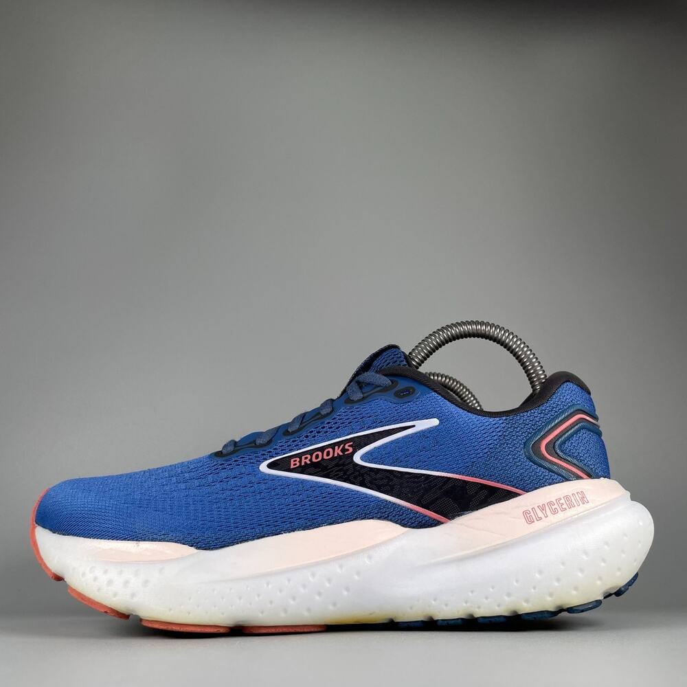 Brooks Glycerin 21 Womens Size 9 Blue White Pink Athletic Running Shoes Sneakers